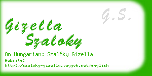 gizella szaloky business card